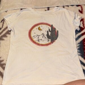 Hooey White Tee with Desert Scene